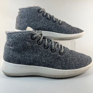 Allbirds Wool Runner Up Mid WRUM Mens 9 Running Shoes Charcoal Gray White Lace